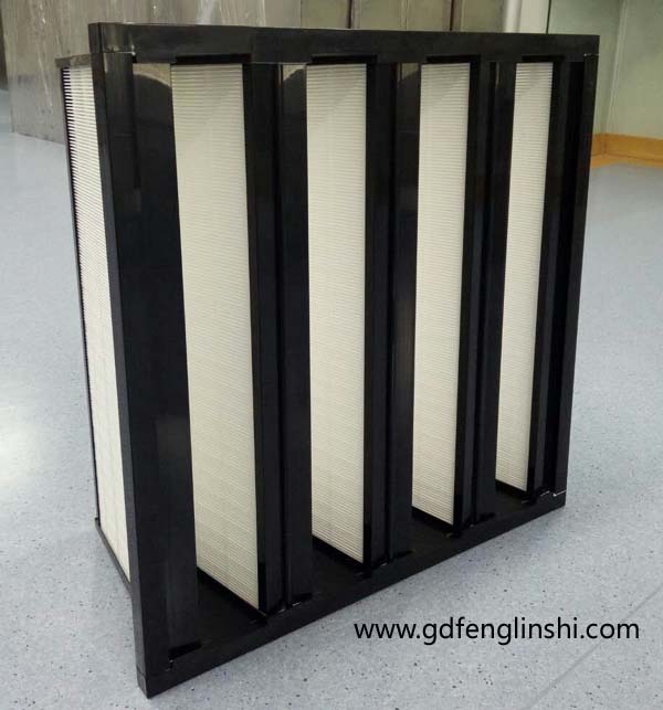 大風(fēng)量組合式高效過(guò)濾器具有過(guò)濾面積大，阻力低，使用壽命長(zhǎng)特點(diǎn)