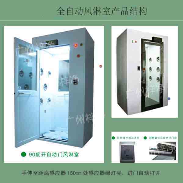 全自動(dòng)風(fēng)淋室又叫全自動(dòng)感應(yīng)吹淋器、全自動(dòng)感應(yīng)風(fēng)淋門、空氣吹淋室
