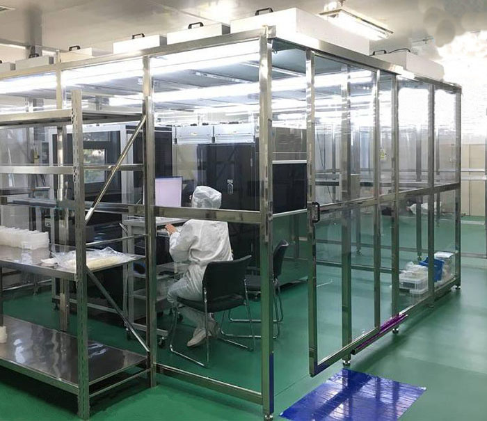 風(fēng)淋室、傳遞窗、潔凈棚、潔凈工作臺搭配效果圖